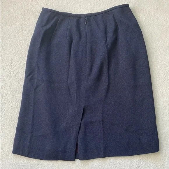 VTG Tahari Classics Knee Length Straight Pencil Skirt Blue Size 6 USA Made - Picture 3 of 8